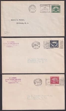 US Scott C3-C6, tied by Washington DC FIRST DAY covers, w/ PF cert (flaw)