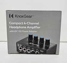 Knox Gear Compact 4-Channel Headphone Amplifier KN-HPA4 With DC12V Power Adapter