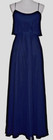 Mori Lee Womens Long Bridesmaid Dress Size 8 Navy Blue Sleeveless Sheer