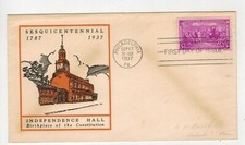 1937 GEORGE WASHINGTON 150th ANNIV INAUGURATION 798-8A PLIMPTON Eagle/Shield