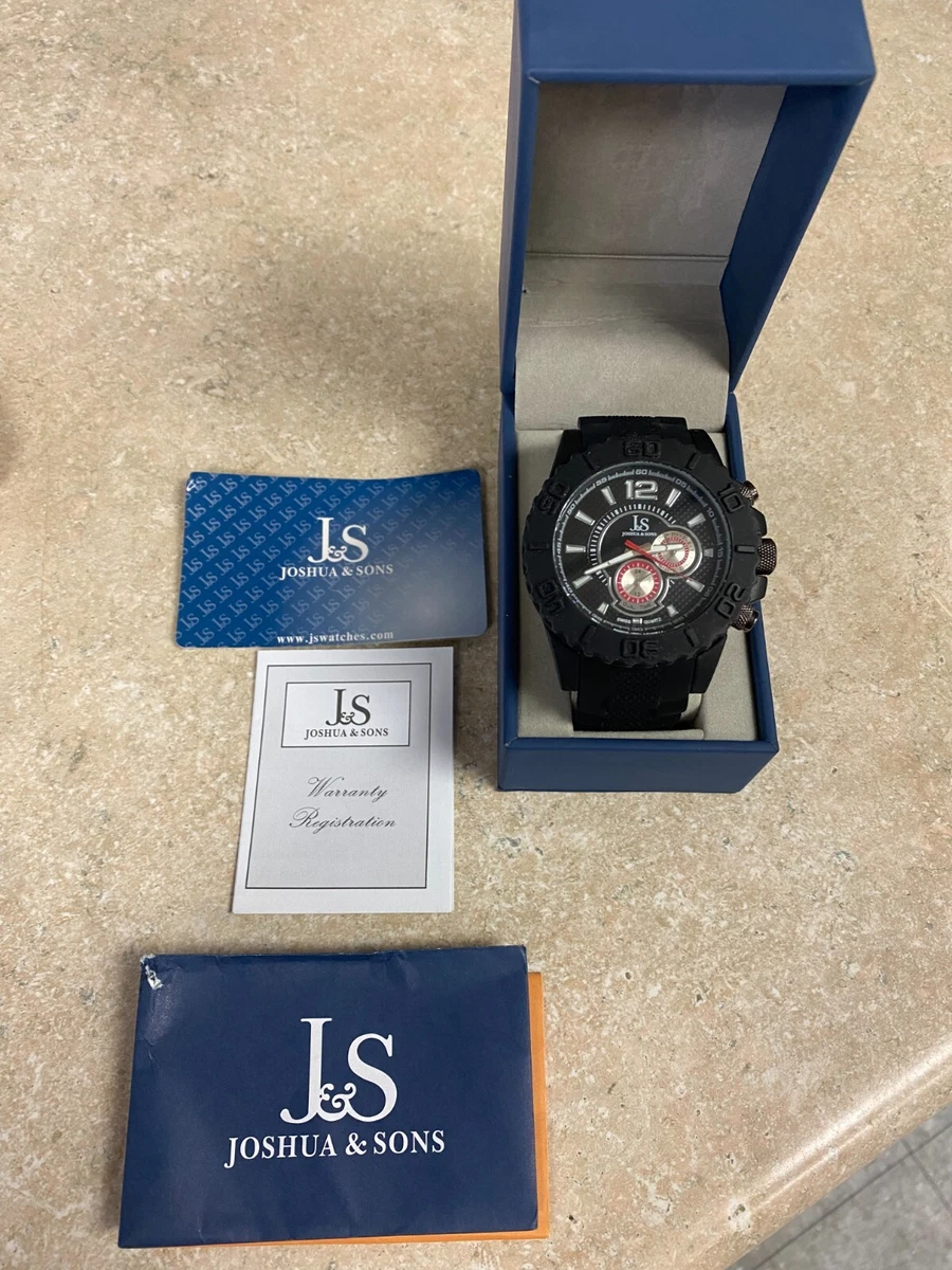 Joshua Sons JS 77 Black Mens Watch NEEDS BATTERY eBay