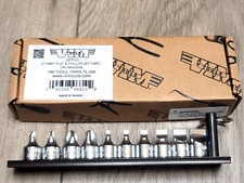VIM 1/4" dr 10pc Stubby Flat & Phillips Bit Driver Socket Set w/Magrail #SFP10