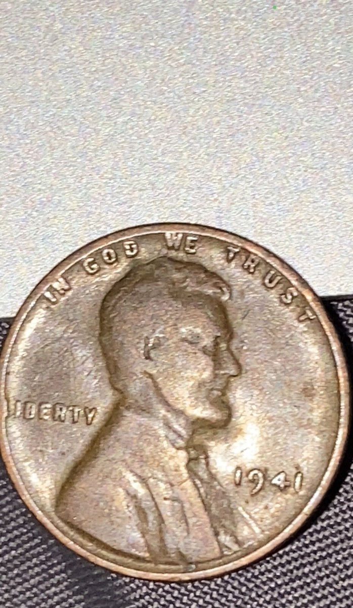 1941 Lincoln Wheat Penny No Mint Mark Rim Error “L” In