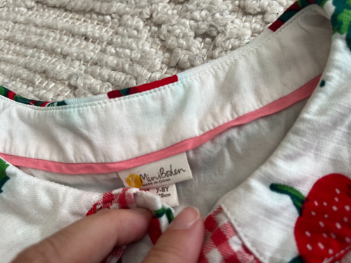 Girl's MINI BODEN Size 7-8 Strawberry Print Dress - Picture 2 of 2