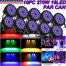 10X 270W 18LED PAR Lights RGBW Stage Lighting DMX DJ Disco Party Bar Show Light
