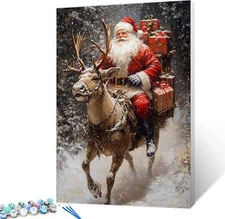 Aihonmin Santa Claus DIY Paint by Numbers 16''x20''(Frameless), Christmas-09 