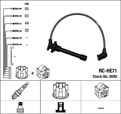 8650 NGK Ignition Cable Kit for HONDA
