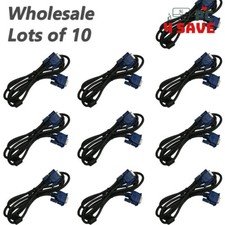 Lots of 10 - VGA Video Cable Male to Male 15-Pin Graphic LCD Monitor TV 5 /6 ft