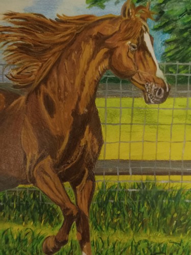 ORIGINAL COWBOY PAINTING ART NEBRASKA Western HORSE EQUESTRIAN SIGNED - Picture 3 of 8
