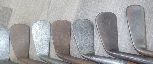 10 antike Vintage 1895 bis 1910 glatte Oberfläche Hickory Holz Schaft Golfschläger - Bild 8 von 15