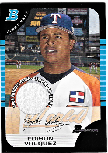 2005 Bowman Draft Edison Volquez Game Worn Jersey Relic #BDP134
