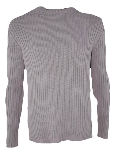 Maglione Uomo Malo Invernale Girocollo Rosso Grigio Chiaro Stretch A Costine - Picture 22 of 28