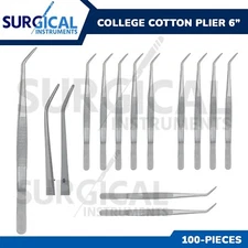 100 Pcs College Cotton Plier 6" Dental Endodontic Instruments German Grade