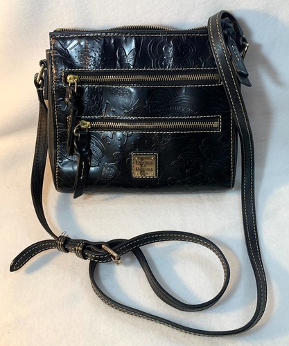 Disney Dooney & Bourke Purse Crossbody Bag Sketch Embossed Black Mickey WDW