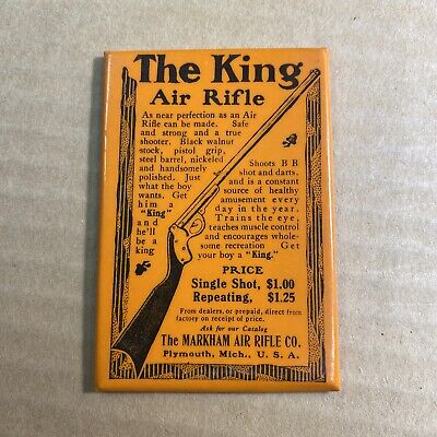 Vintage King Air Rifle Markham Air Rifle Company Pocket Mirror Plymouth Mich.