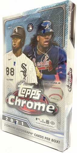 2021 Topps Chrome MLB Baseball Hobby Box : 2 Autographs Brand New Factory Sealed