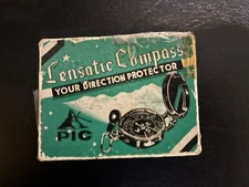 Vintage Lensatic Engineers Compass Japan With Original Box Pouch Instructions