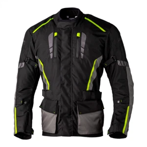 RST Axiom Airbag Ce Mens Motorcycle Jacket Black Grey Flo Yellow