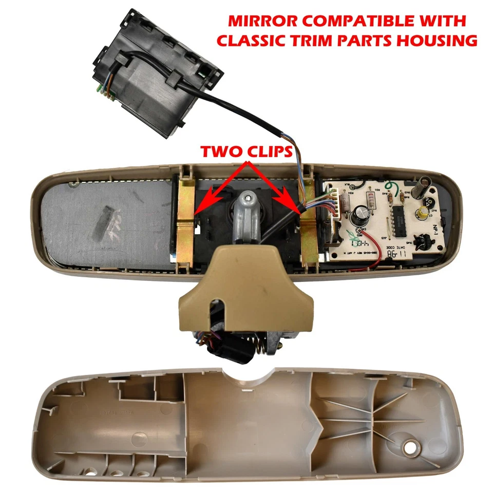 Mercedes Benz W140 S500 Rear View Mirror Housing With Auto Dim And Home Link - Image 3 of 4