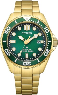 Citizen Men Watch Promaster BN0262-59W MARINE Eco-Drive Green Gold Diver's 200m