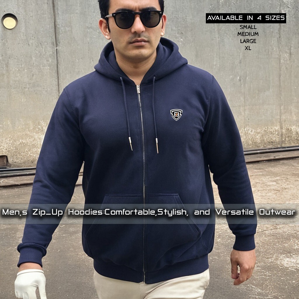 Men’s Full Zip Fleece Hoodie Jacket Athletic Plain Hooded Sweatshirt