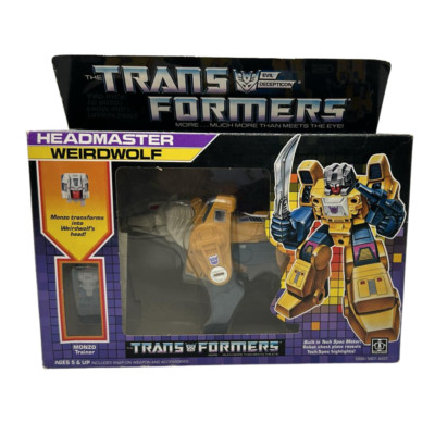 Transformers G1 Weirdwolf Headmaster Figur komplett verpackt & Inserts