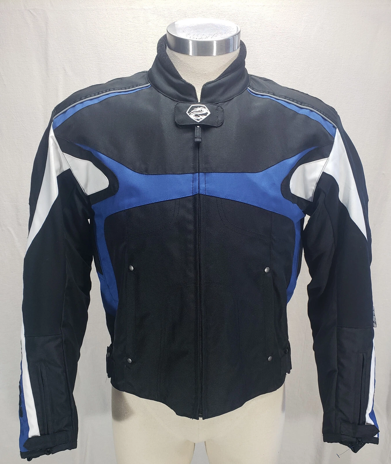 ARLEN NESS Men's Motorcycle Jacket Size L Large Blue Black - product detail image 1