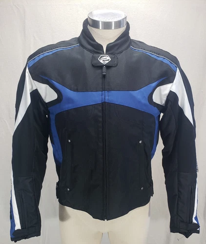 ARLEN NESS Men's Motorcycle Jacket Size L Large Blue Black video thumbnail