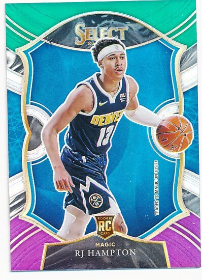 RJ HAMPTON 2020-21 SELECT PURPLE GREEN WHITE PRIZM CONCOURSE #84 DENVER NIGGETS