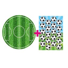 Set 2 topper per torta e muffin calcio compleanno