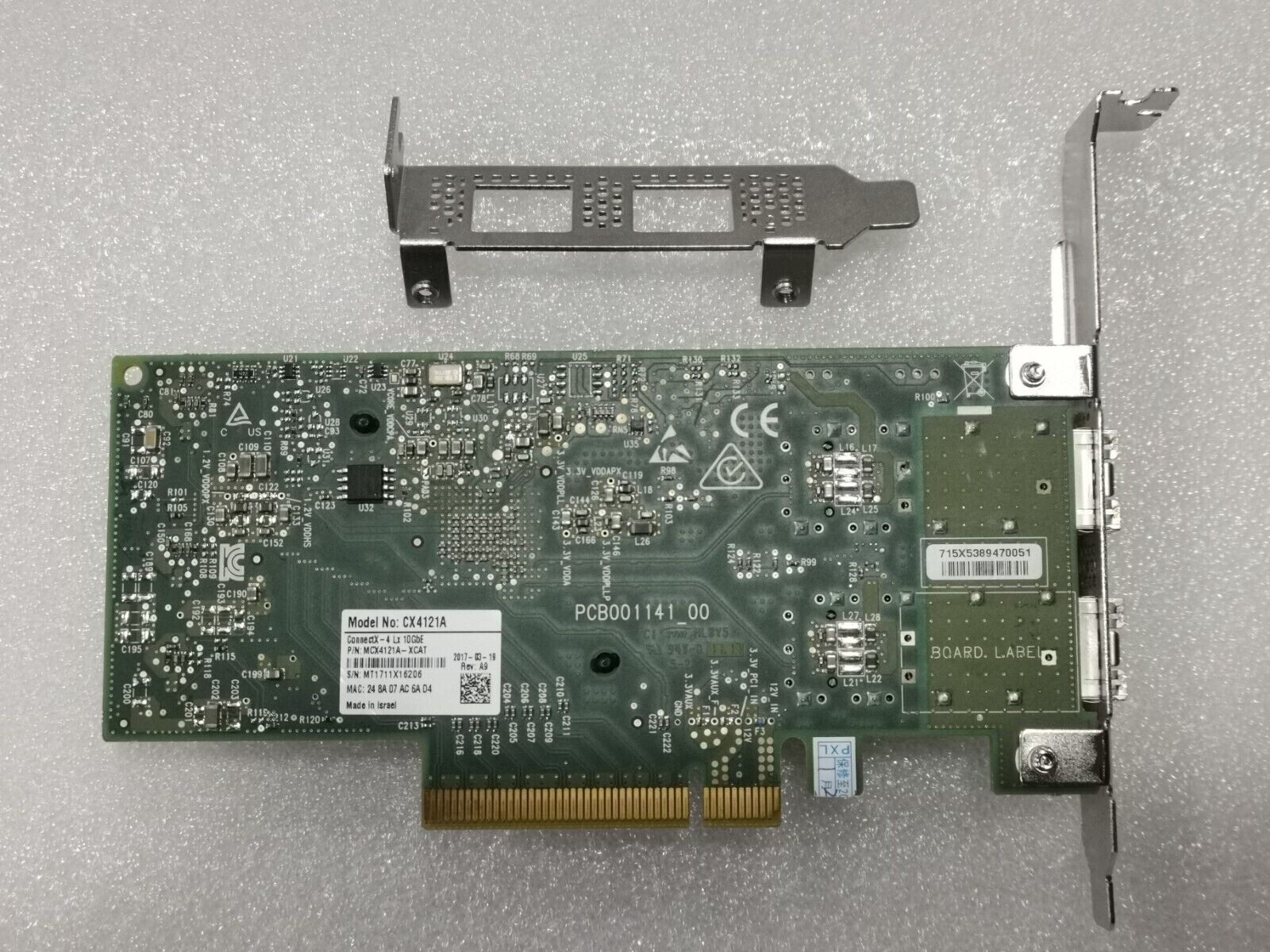 Mellanox ConnectX-4 MCX4121A-ACAT 25GbE Network Interface Card PCIe 3.0