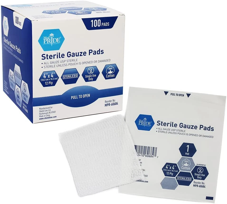 Medpride 4'' X 4'' Sterile Gauze Pads for Wound Dressing| 100-Pack,  Individually | eBay