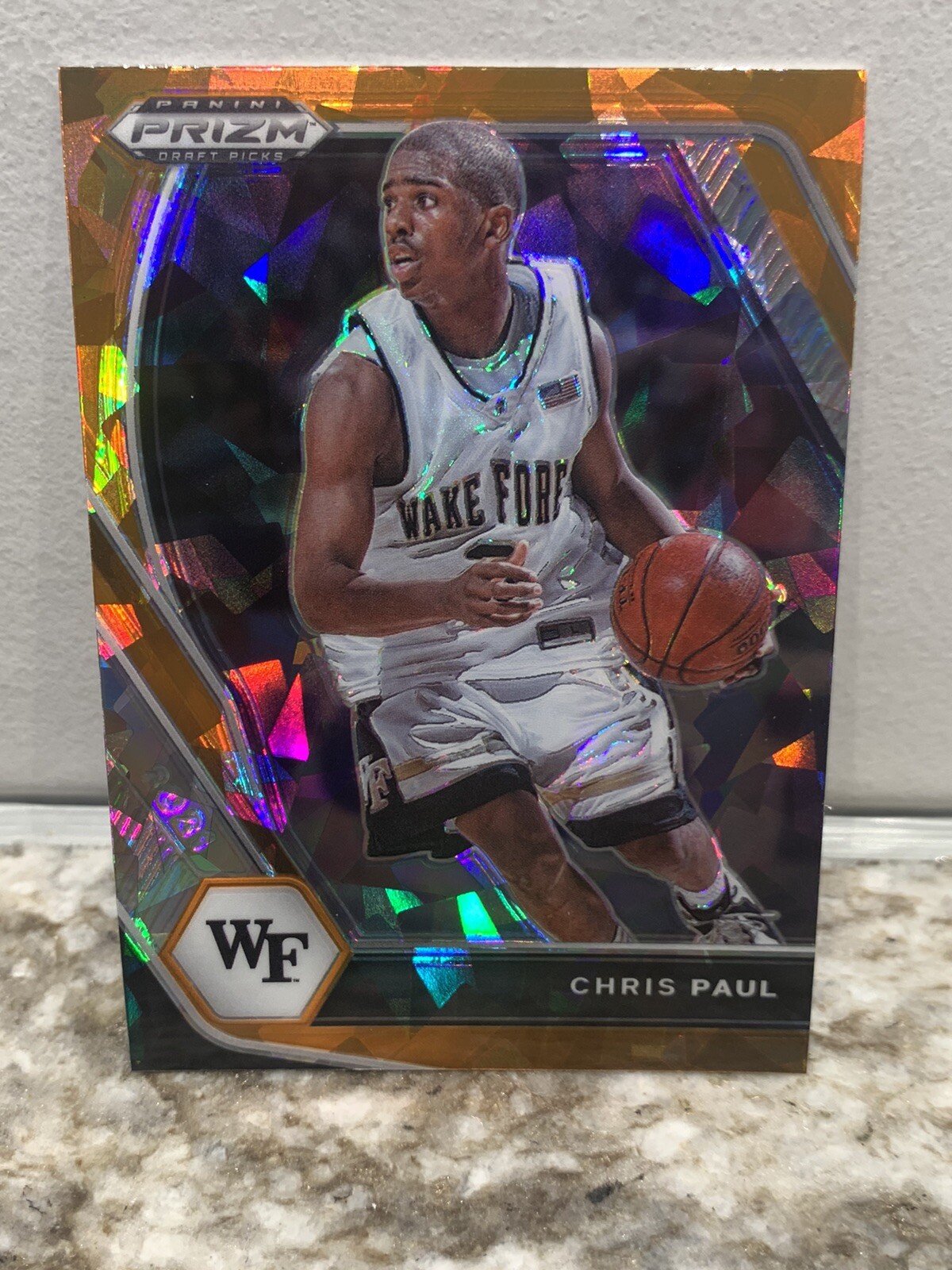 2021 Prizm Draft Picks Chris Paul Orange Cracked Ice Prizm No. 68