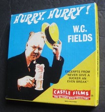 HURRY HURRY W.C. Fields , Super 8 CASTLE FILMS, black white, silent 200 ft