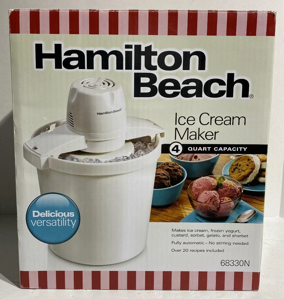 Hamilton Beach 68330N 4 Quart Ice Cream Maker. Never Used. Open Box.