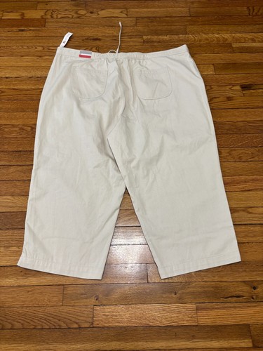 Croft & Barrow Womens Capri Pants Plus Sz 24W Beige Poly Cotton Canvas NWT $34 - Picture 5 of 5