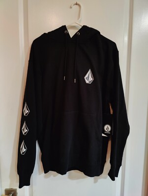 Volcom Iconic Stone Pullover Long Sleeve Hoody - Classic Black - New - Medium
