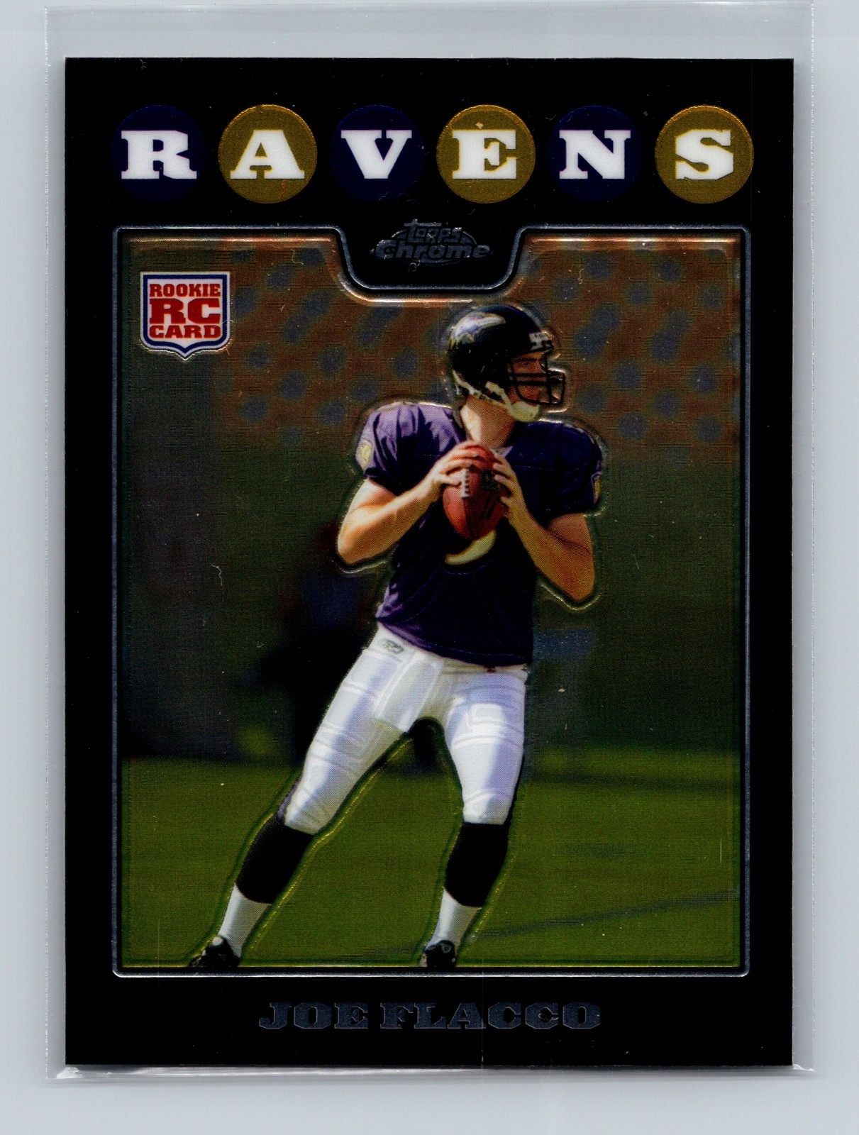 2008 Topps Chrome Black Refractor Joe Flacco RC #TC170 Baltimore Ravens