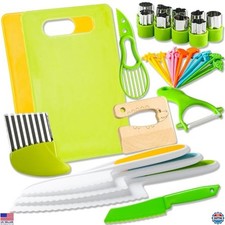 40Pcs Kids Cooking Knife Set - Montessori Kitchen Tools for Ages 3-10