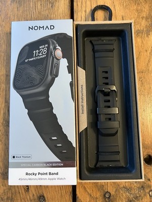 Limited Edition Nomad Carbon Apple Watch Band 49mm Black Titanium Rocky Point