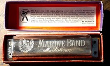 Marine Band Made By M. Hohner No. 1896 Hormonica Made In germany W/Box Key Of G