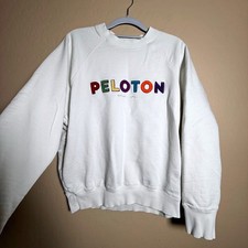 Spiritual Gangster Peloton Sweatshirt Womens Medium White Rainbow Logo Pullover