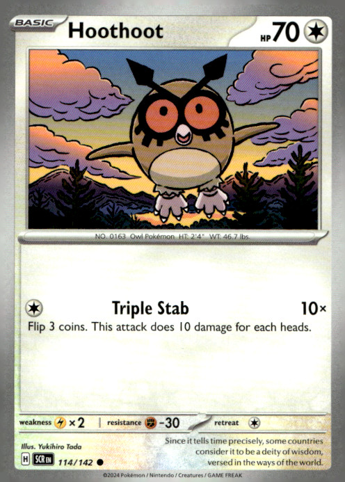 Hoothoot Common SV07: Stellar Crown 114/142 NM