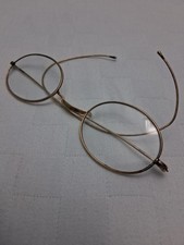 Vintage Gold-Colored Wire-Rim Oval Eyeglasses - Spectacles