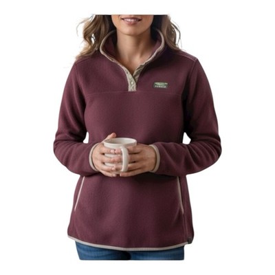 L.L.Bean Logn Sleeve Fleece 1/4 Snap Pullover Sweater Eggplant Women s Size M