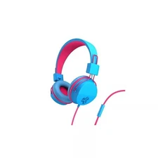 JLab JBuddies Studio On-Ear Kids Wired Headphones Pink/Blue Excellent Condition