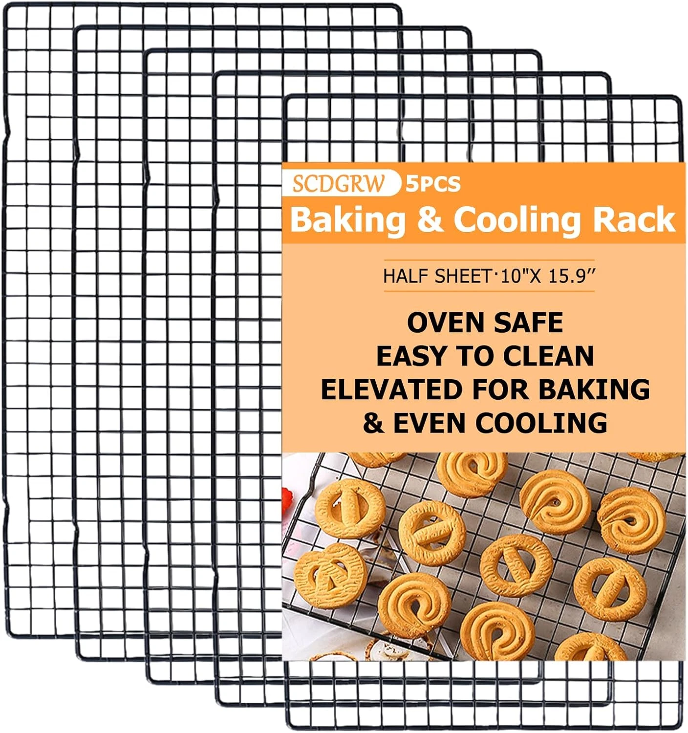 5PCS Stainless Steel Cooling Racks 10x16" Baking Cookie Grilling Roasting Drying
Opens in a new wind