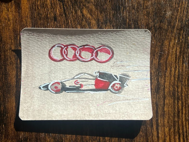 ACEO Original Art Card- Audi, Gabriel Bortolet, F1, Formula one, Nico Hulkenberg