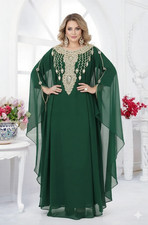 Moroccan Royal Kaftan Gown Eid SALE Abaya Georgette Dress Elegant Islamic Dubai