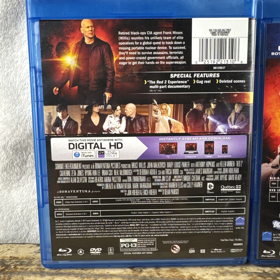 RED Special Edition (2010) & RED 2 (2013) DVD & Blu-ray With Comic Book Included - Image 4 of 4